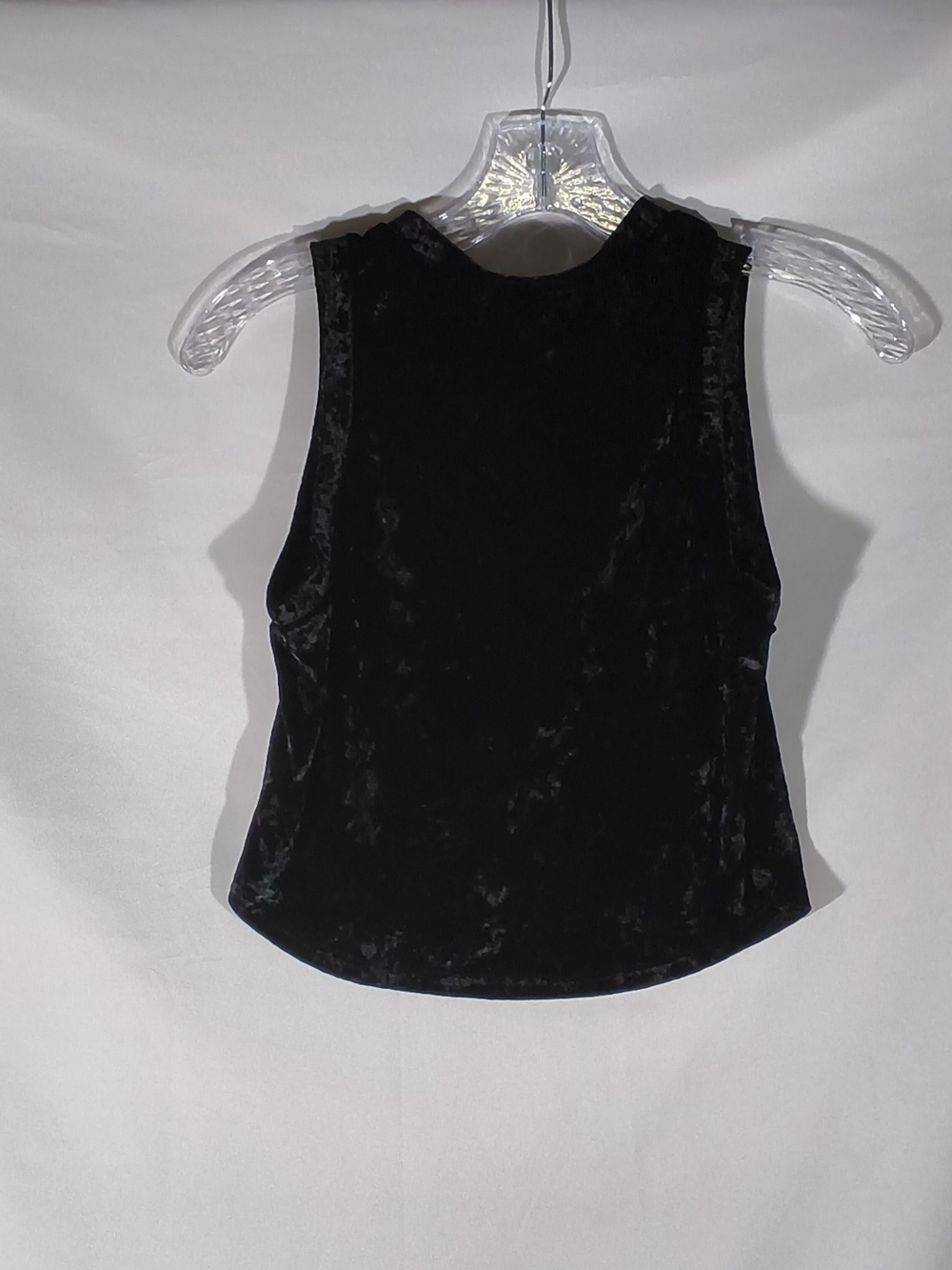 The Outfit Black Crushed Velvet Sleeveless Tank Top size xs